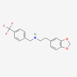 molecular formula C17H16F3NO2 B4749664 N-[2-(1,3-benzodioxol-5-yl)ethyl]-N-[4-(trifluoromethyl)benzyl]amine 