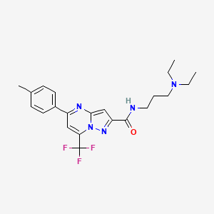 molecular formula C22H26F3N5O B4749686 N~2~-[3-(DIETHYLAMINO)PROPYL]-5-(4-METHYLPHENYL)-7-(TRIFLUOROMETHYL)PYRAZOLO[1,5-A]PYRIMIDINE-2-CARBOXAMIDE 