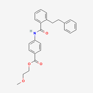 molecular formula C25H25NO4 B4749737 2-Methoxyethyl 4-((2-(2-phenylethyl)benzoyl)amino)benzoate 