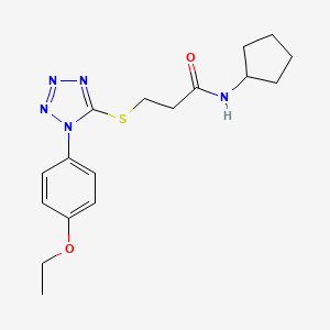 molecular formula C17H23N5O2S B4749757 N-cyclopentyl-3-{[1-(4-ethoxyphenyl)-1H-tetrazol-5-yl]sulfanyl}propanamide 