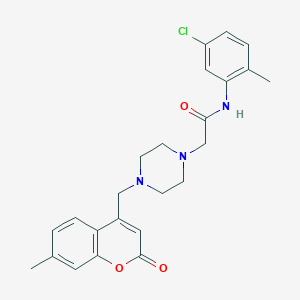 molecular formula C24H26ClN3O3 B4749785 N-(5-chloro-2-methylphenyl)-2-{4-[(7-methyl-2-oxo-2H-chromen-4-yl)methyl]piperazin-1-yl}acetamide 