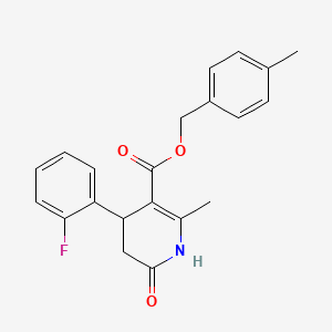 molecular formula C21H20FNO3 B4749934 (4-METHYLPHENYL)METHYL 4-(2-FLUOROPHENYL)-2-METHYL-6-OXO-1,4,5,6-TETRAHYDROPYRIDINE-3-CARBOXYLATE 