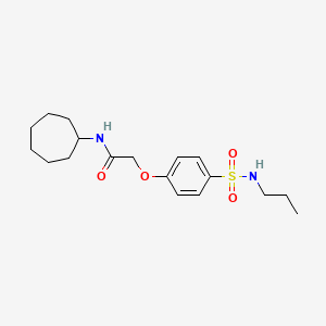 molecular formula C18H28N2O4S B4749943 N-cycloheptyl-2-[4-(propylsulfamoyl)phenoxy]acetamide 
