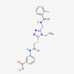 molecular formula C23H23N5O4S B4749977 3-({[(4-allyl-5-{[(2-methylbenzoyl)amino]methyl}-4H-1,2,4-triazol-3-yl)thio]acetyl}amino)benzoic acid 