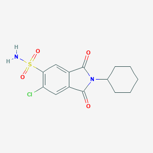 molecular formula C14H15ClN2O4S B047502 6-Chloro-2-cyclohexyl-2,3-dihydro-1,3-dioxo-1H-isoindole-5-sulphonamide CAS No. 3822-99-9