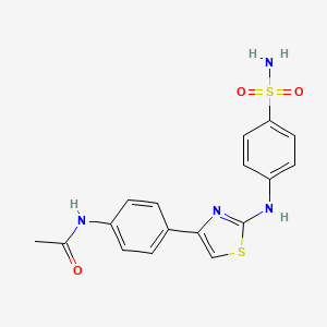 molecular formula C17H16N4O3S2 B4750211 N-[4-[2-(4-sulfamoylanilino)-1,3-thiazol-4-yl]phenyl]acetamide 