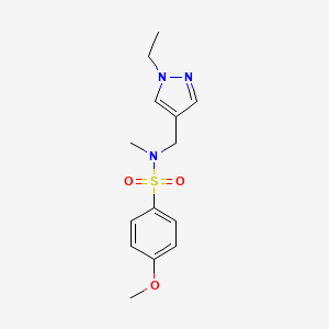 molecular formula C14H19N3O3S B4750320 N~1~-[(1-ETHYL-1H-PYRAZOL-4-YL)METHYL]-4-METHOXY-N~1~-METHYL-1-BENZENESULFONAMIDE 