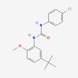 molecular formula C18H21ClN2O2 B4750344 N-[5-(TERT-BUTYL)-2-METHOXYPHENYL]-N'-(4-CHLOROPHENYL)UREA 