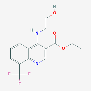 molecular formula C15H15F3N2O3 B4750350 ethyl 4-[(2-hydroxyethyl)amino]-8-(trifluoromethyl)quinoline-3-carboxylate 