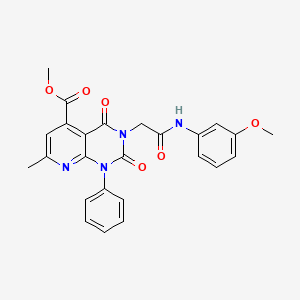 molecular formula C25H22N4O6 B4750547 METHYL 3-{[(3-METHOXYPHENYL)CARBAMOYL]METHYL}-7-METHYL-2,4-DIOXO-1-PHENYL-1H,2H,3H,4H-PYRIDO[2,3-D]PYRIMIDINE-5-CARBOXYLATE 