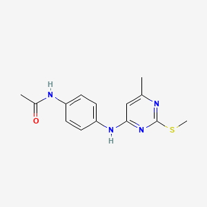 molecular formula C14H16N4OS B4750592 N-(4-{[6-METHYL-2-(METHYLSULFANYL)PYRIMIDIN-4-YL]AMINO}PHENYL)ACETAMIDE 