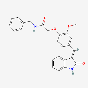 molecular formula C25H22N2O4 B4750654 N-benzyl-2-[2-methoxy-4-[(E)-(2-oxo-1H-indol-3-ylidene)methyl]phenoxy]acetamide 