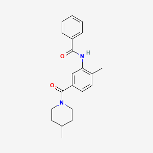 molecular formula C21H24N2O2 B4750661 N-{2-methyl-5-[(4-methylpiperidin-1-yl)carbonyl]phenyl}benzamide 