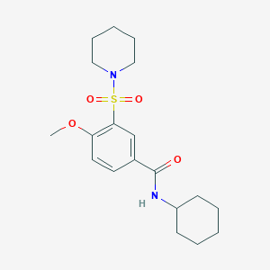 molecular formula C19H28N2O4S B4750756 N-cyclohexyl-4-methoxy-3-(piperidin-1-ylsulfonyl)benzamide 