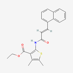 molecular formula C22H21NO3S B4750826 ethyl 2-((2E)-3-naphthylprop-2-enoylamino)-4,5-dimethylthiophene-3-carboxylate 