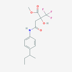 molecular formula C16H20F3NO4 B4750852 Methyl 4-[4-(sec-butyl)anilino]-2-hydroxy-4-oxo-2-(trifluoromethyl)butanoate 