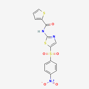 molecular formula C14H9N3O5S3 B4750925 N-[5-(4-NITROBENZENESULFONYL)-1,3-THIAZOL-2-YL]THIOPHENE-2-CARBOXAMIDE 