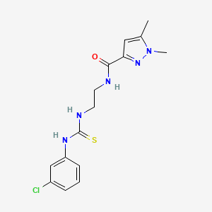 molecular formula C15H18ClN5OS B4751002 N~3~-(2-{[(3-CHLOROANILINO)CARBOTHIOYL]AMINO}ETHYL)-1,5-DIMETHYL-1H-PYRAZOLE-3-CARBOXAMIDE 