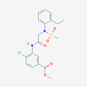 molecular formula C19H21ClN2O5S B4751036 methyl 4-chloro-3-[[2-(2-ethyl-N-methylsulfonylanilino)acetyl]amino]benzoate 