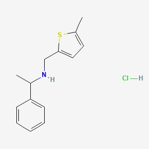 molecular formula C14H18ClNS B4751120 N-[(5-methylthiophen-2-yl)methyl]-1-phenylethanamine;hydrochloride 