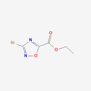 molecular formula C5H5BrN2O3 B047512 Ethyl 3-bromo-1,2,4-oxadiazole-5-carboxylate CAS No. 121562-09-2