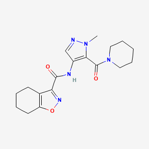 molecular formula C18H23N5O3 B4751312 N~3~-[1-METHYL-5-(PIPERIDINOCARBONYL)-1H-PYRAZOL-4-YL]-4,5,6,7-TETRAHYDRO-1,2-BENZISOXAZOLE-3-CARBOXAMIDE 