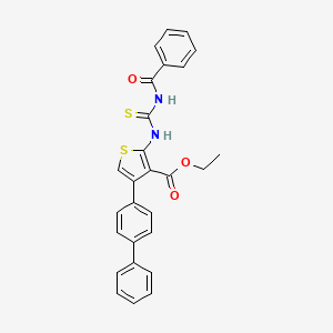 molecular formula C27H22N2O3S2 B4751320 ETHYL 2-{[(BENZOYLAMINO)CARBONOTHIOYL]AMINO}-4-BIPHENYL-4-YLTHIOPHENE-3-CARBOXYLATE 