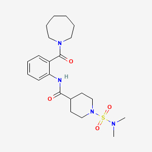 molecular formula C21H32N4O4S B4751867 N-[2-(azepane-1-carbonyl)phenyl]-1-(dimethylsulfamoyl)piperidine-4-carboxamide 