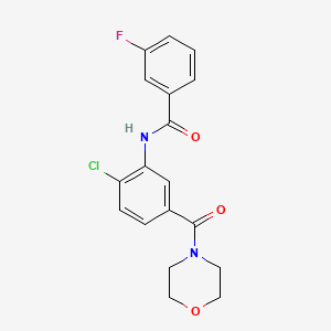 molecular formula C18H16ClFN2O3 B4752049 N-[2-chloro-5-(morpholin-4-ylcarbonyl)phenyl]-3-fluorobenzamide 