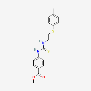 molecular formula C18H20N2O2S2 B4752228 Methyl 4-[({2-[(4-methylphenyl)sulfanyl]ethyl}carbamothioyl)amino]benzoate 