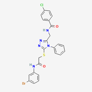 molecular formula C24H19BrClN5O2S B4752232 N-{[5-({2-[(3-bromophenyl)amino]-2-oxoethyl}sulfanyl)-4-phenyl-4H-1,2,4-triazol-3-yl]methyl}-4-chlorobenzamide 