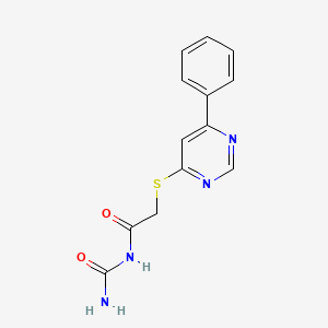 molecular formula C13H12N4O2S B4752392 N-carbamoyl-2-((6-phenylpyrimidin-4-yl)thio)acetamide 