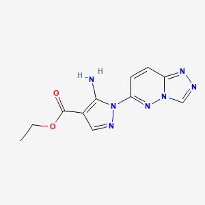 molecular formula C11H11N7O2 B4752417 ETHYL 5-AMINO-1-{[1,2,4]TRIAZOLO[4,3-B]PYRIDAZIN-6-YL}-1H-PYRAZOLE-4-CARBOXYLATE 