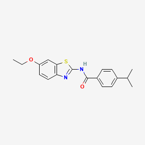 molecular formula C19H20N2O2S B4752587 N-(6-ETHOXY-13-BENZOTHIAZOL-2-YL)-4-(PROPAN-2-YL)BENZAMIDE 