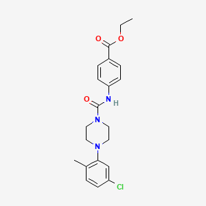 molecular formula C21H24ClN3O3 B4752766 ETHYL 4-({[4-(5-CHLORO-2-METHYLPHENYL)PIPERAZINO]CARBONYL}AMINO)BENZOATE 
