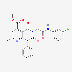 molecular formula C24H19ClN4O5 B4752806 METHYL 3-{[(3-CHLOROPHENYL)CARBAMOYL]METHYL}-7-METHYL-2,4-DIOXO-1-PHENYL-1H,2H,3H,4H-PYRIDO[2,3-D]PYRIMIDINE-5-CARBOXYLATE 