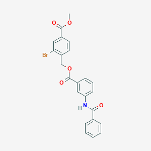 molecular formula C23H18BrNO5 B4752844 Methyl 4-[(3-benzamidobenzoyl)oxymethyl]-3-bromobenzoate 