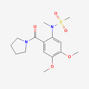 molecular formula C15H22N2O5S B4752870 N-[4,5-dimethoxy-2-(pyrrolidine-1-carbonyl)phenyl]-N-methylmethanesulfonamide 