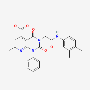 molecular formula C26H24N4O5 B4753032 METHYL 3-{[(3,4-DIMETHYLPHENYL)CARBAMOYL]METHYL}-7-METHYL-2,4-DIOXO-1-PHENYL-1H,2H,3H,4H-PYRIDO[2,3-D]PYRIMIDINE-5-CARBOXYLATE 