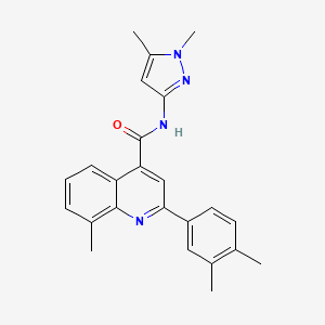 molecular formula C24H24N4O B4753044 N-(1,5-DIMETHYL-1H-PYRAZOL-3-YL)-2-(3,4-DIMETHYLPHENYL)-8-METHYLQUINOLINE-4-CARBOXAMIDE 