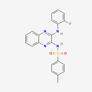 molecular formula C21H17FN4O2S B4753052 N-[3-(2-fluoroanilino)quinoxalin-2-yl]-4-methylbenzenesulfonamide 