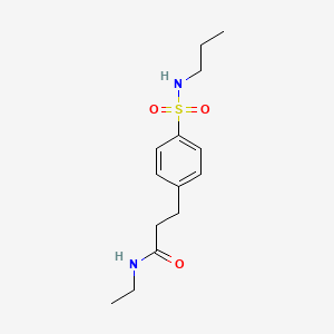molecular formula C14H22N2O3S B4753278 N-ethyl-3-[4-(propylsulfamoyl)phenyl]propanamide 
