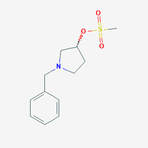 molecular formula C12H17NO3S B047534 3-Pyrrolidinol, 1-(phenylmethyl)-, 3-methanesulfonate, (3R)- CAS No. 114715-35-4