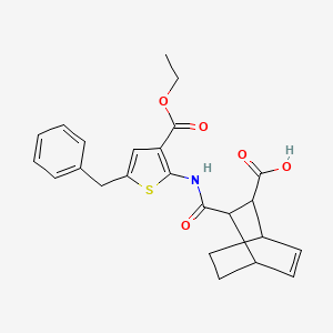molecular formula C24H25NO5S B4753460 3-{[5-Benzyl-3-(ethoxycarbonyl)thiophen-2-yl]carbamoyl}bicyclo[2.2.2]oct-5-ene-2-carboxylic acid 