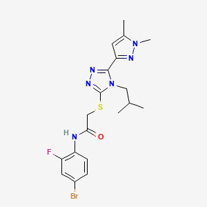 molecular formula C19H22BrFN6OS B4753482 N~1~-(4-BROMO-2-FLUOROPHENYL)-2-{[5-(1,5-DIMETHYL-1H-PYRAZOL-3-YL)-4-ISOBUTYL-4H-1,2,4-TRIAZOL-3-YL]SULFANYL}ACETAMIDE 