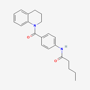 molecular formula C21H24N2O2 B4753501 N-[4-(3,4-dihydroquinolin-1(2H)-ylcarbonyl)phenyl]pentanamide 