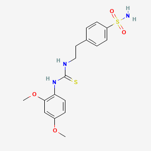 molecular formula C17H21N3O4S2 B4753603 4-(2-{[(2,4-Dimethoxyphenyl)carbamothioyl]amino}ethyl)benzenesulfonamide 
