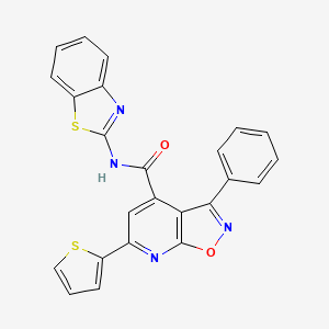 molecular formula C24H14N4O2S2 B4753660 N~4~-(1,3-BENZOTHIAZOL-2-YL)-3-PHENYL-6-(2-THIENYL)ISOXAZOLO[5,4-B]PYRIDINE-4-CARBOXAMIDE 