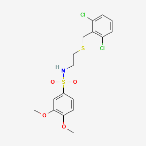 molecular formula C17H19Cl2NO4S2 B4753705 N-{2-[(2,6-dichlorobenzyl)sulfanyl]ethyl}-3,4-dimethoxybenzenesulfonamide 