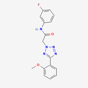 molecular formula C16H14FN5O2 B4753728 N~1~-(3-FLUOROPHENYL)-2-[5-(2-METHOXYPHENYL)-2H-1,2,3,4-TETRAAZOL-2-YL]ACETAMIDE 